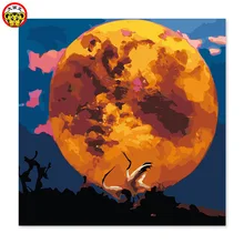 Картина по номерам художественная краска по номеру коронованный кран хрустальный шар цифровая краска ing прозрачный шар светящийся шар Луна ворона