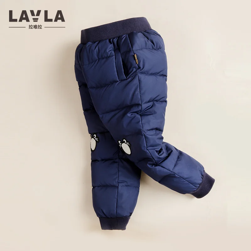 LAVLA Winter 2017 New Arrival Boys and Girls White Down Pants Kids Trousers Warm Thicken Down Pant Windproof  Waterproof Pants