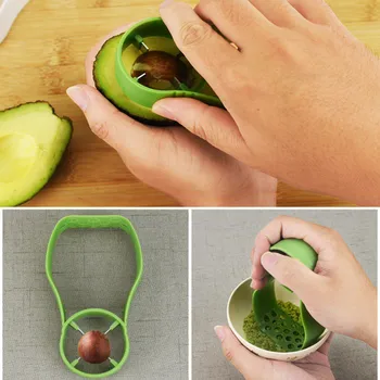 

3-in-1 Avocado Keeper Storage Container Avocado Tool Avocado Slicer Shea Corer Butter Peeler Separator Kitchen Vegetable Tools
