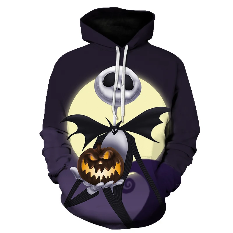 BIAOLUN Men Women Print Hoodies /Tees Outerwear Fashion Nightmare Before Christmas Jack 3D Print Crewneck Sweatshirt Cool Tops
