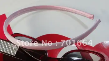 

10PCS 10mm Light Pink Satin Fabric FULL Covered Plain Plastic Hair Headbands,diy kids hair accessories
