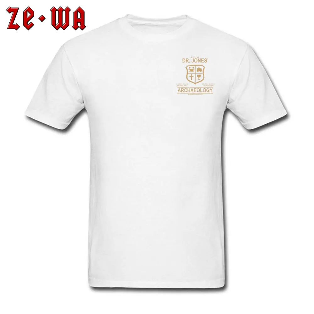 Round Neck Dr. Jones Archaeology 7324 Cotton Fabric Men's T-Shirt Design Short Sleeve T Shirt Hot Sale Street Tops Shirt Dr. Jones Archaeology 7324 Chest white