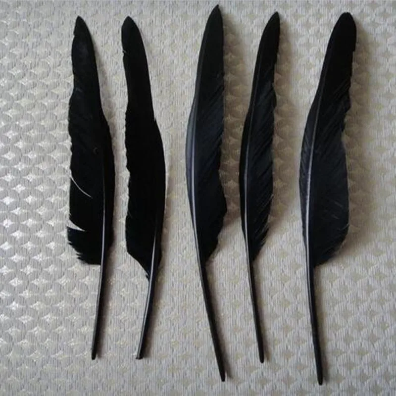 Wholesale 50pcs black goose feathers long 30 35 centimeters Turkish