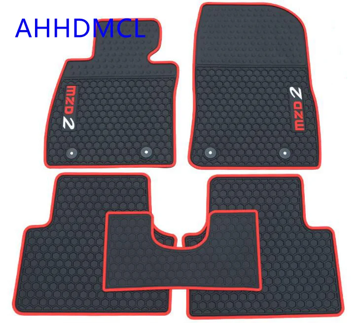 AHHDMCL Car Rubber Floor Mat Non Slip Mats Feet Rugs For Mazda 2 2007