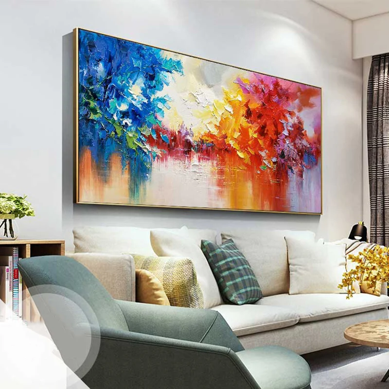 Abstract Scenery Art Wall Poster - Hand Painting On Canvas