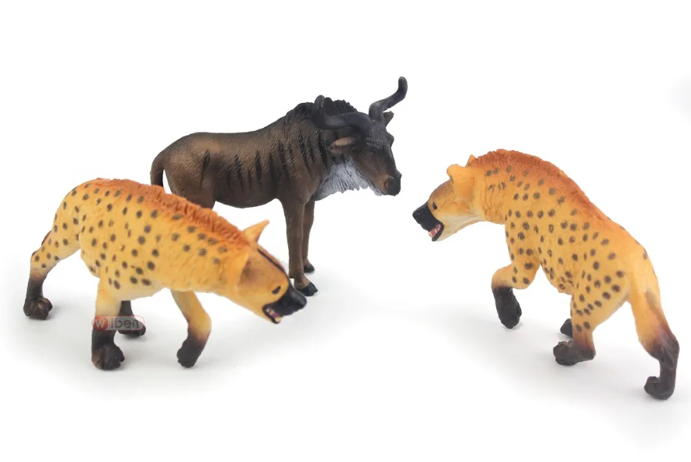 Wiben Hyena Wildebeest моделирование животных модели игрушки Фигурки Высокое качество Коллекция Подарки для мальчиков
