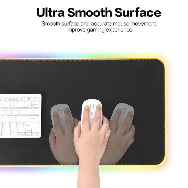 Studyset большой RGB цветное светодиодное освещение игровой Мышь коврик для портативных ПК