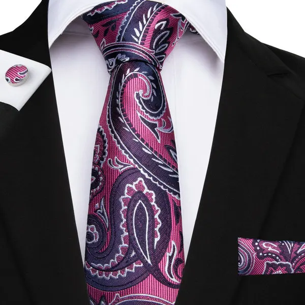 26 стилей, Галстук Пейсли, носовой платок, запонки, наборы, мужские шелковые галстуки для мужчин, формальные, свадебные, вечерние, для жениха, роскошные мужские галстуки Gravata - Цвет: N-7055