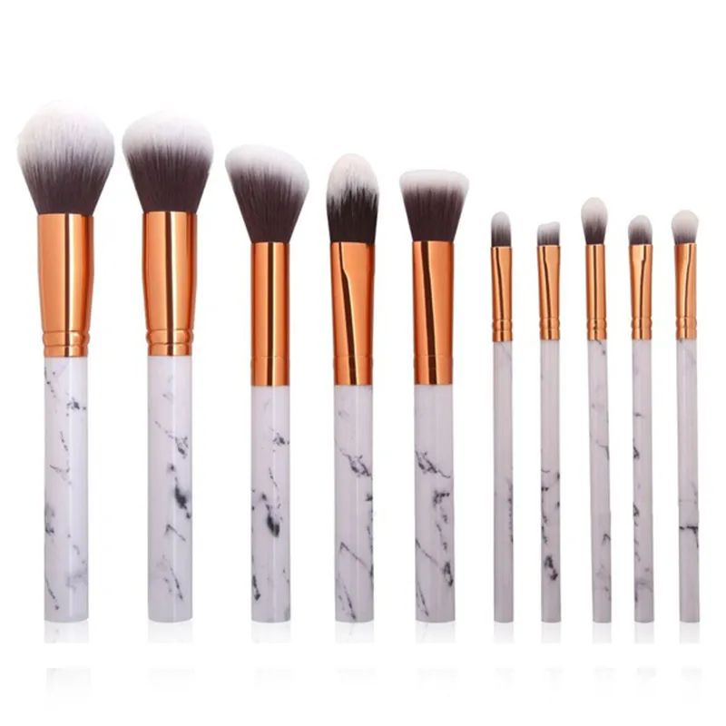 Marble Texture Makeup Brush Foundation Concealer Powder Eyeshadow Eyebrow Brush plastic makeup brushes pincel maquiagem#N