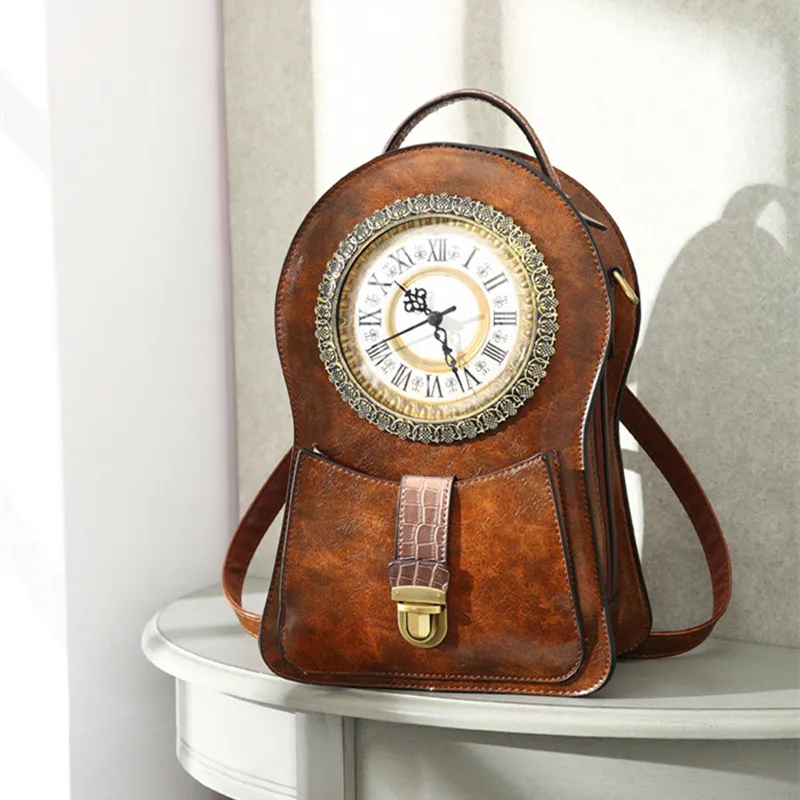 Pacote de Relógio Bolsa de Ombro Criativo Despertador Bolsa Simulação Retro Relógio Moda Feminina Bolsas Dropship