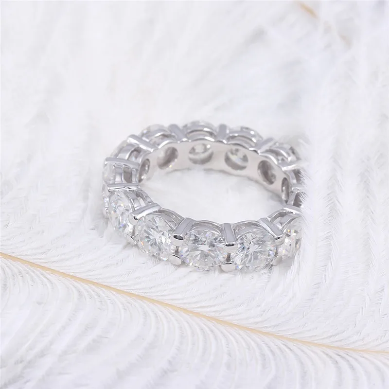 Choucong кольцо вечности круглое 6 мм 5A Циркон Sona Cz 925 пробы серебро обручальное кольца для мужчин и женщин ювелирные украшения