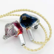 LN005919 чистый серебряный золотой кабель+ DIY пользовательские 5 единиц динамики арматура в ухо наушники+ MMCX кабель для Shure se535 se846