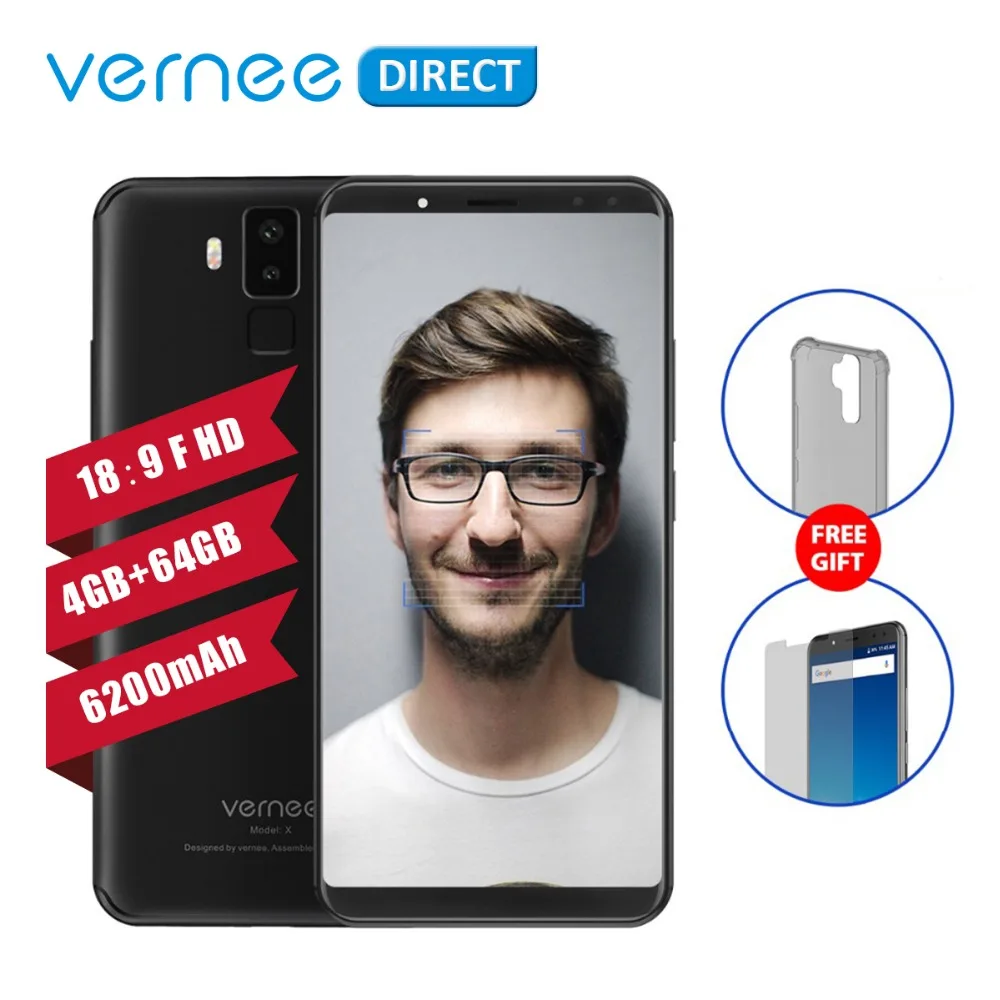 Оригинальный Vernee X 4 GB Оперативная память 64 Гб Встроенная смартфон 6 дюймов 5MP 16MP