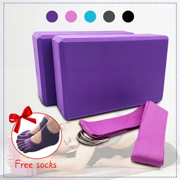 

Yoga Block Set 3pcs EVA Stretching Belt Yoga Block Fitness Belt Set Training Body Shaping Fitness Equipment F