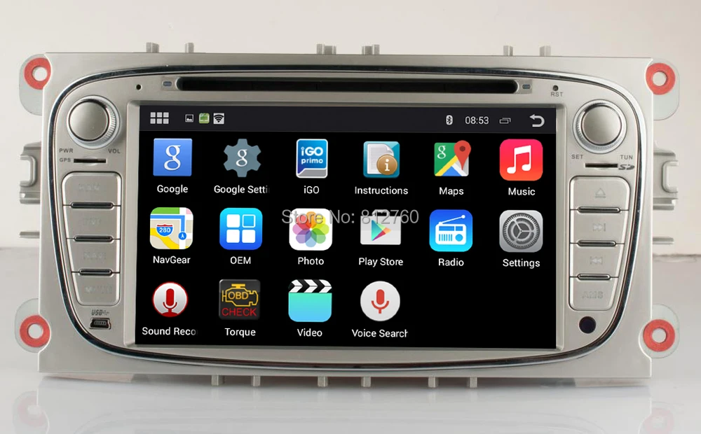 Discount Quad Core 1024X600 HD Android 5.1.1 Car DVD GPS For Ford Focus /Mondeo/S-max/C-max with1 6GB Nand WIFI 3G Radio RDS Stereo 3