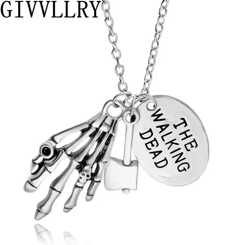 2016 Film Bijoux The Walking Dead Collier Arbalète Estampé À La Main Pendentif Collier Femmes Accessoire