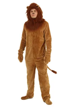 

Quality Wizard of Oz Movie adult Deluxe Lion Costume Men Animal Halloween Cosplay Costumes Jumpsuits