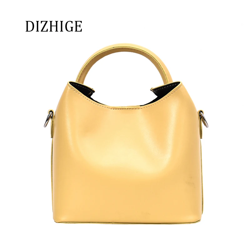 

Small Women Leather Handbags Yellow Bucket Bag Crossbody Bags for Women 2019 Summer Bag Beach Shoulder Bag Mini Ladies Tote Bag