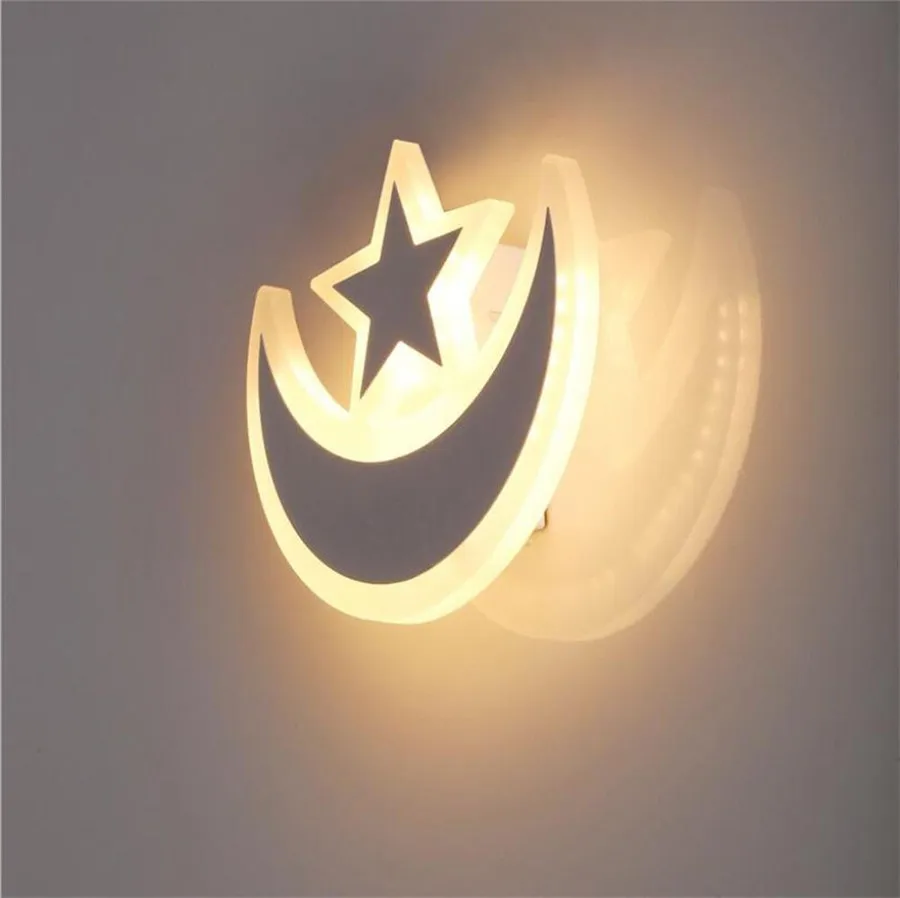 

AC85-265V Wall Lighting LED Socene Warm Home Acrylic Star White Light Lamp Fixtures And Moon 16W Wall White LED Indoor #