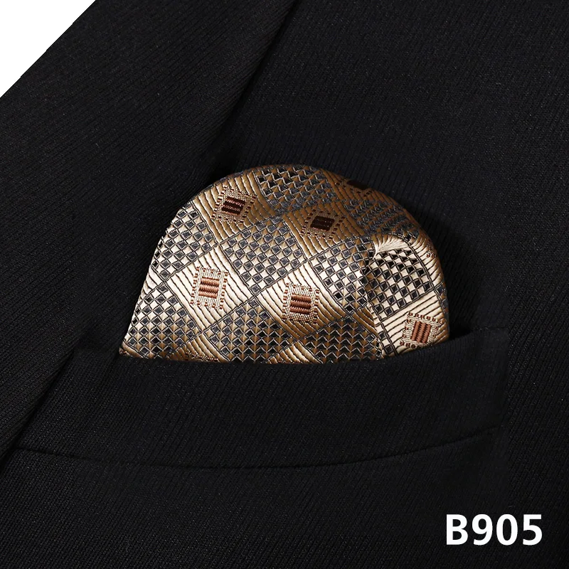 Горошек проверьте мужчин Silk Pocket Square Hanky Свадьба платок# B9 платок классический свадьбу - Цвет: B905