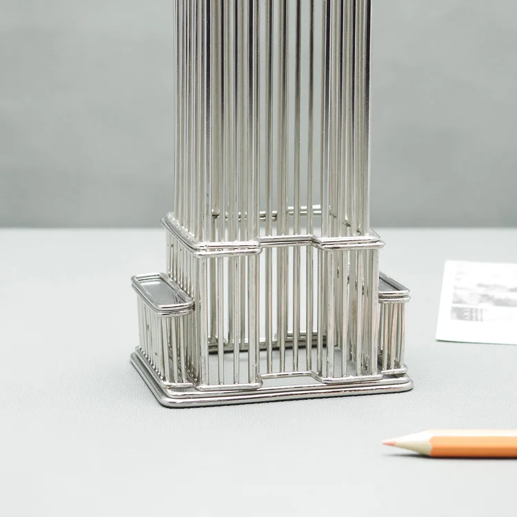 Steel Wire Model Doodles Destinations Empire State Building Architecture Replica Statue Card Holder and Award