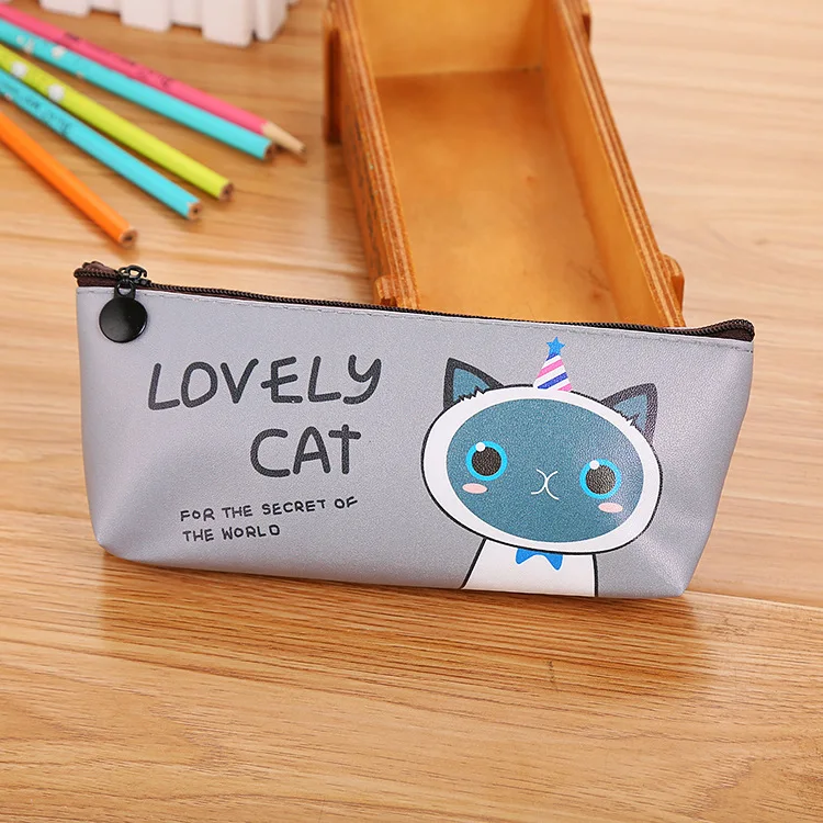 Школьные сумки карандаши Kawaii Cat милый водонепроницаемый чехол карандаш для