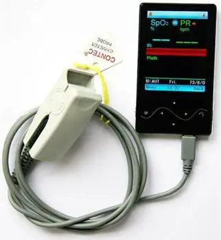 

CONTEC CE Passed CMS60F Touchscreen Pulse Oximeter Free SpO2 Probe PR Blood Oxygen Monitor 2.8'' TFT Color Display