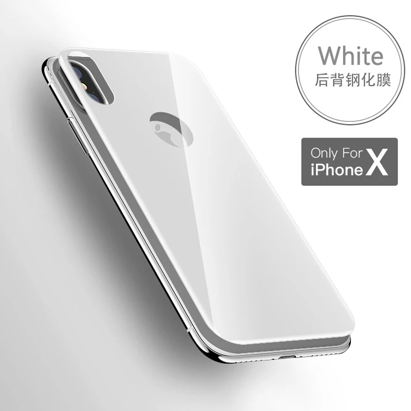 YKSPACE Передняя Задняя 5D закругленные края полное покрытие 9H закаленное стекло для iPhone X XS Max XR 10 4D Защитная пленка для экрана Противоударная - Цвет: Back  (White)