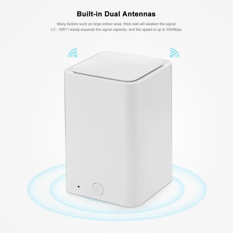 Беспроводной маршрутизатор 300 Мбит/с/ретранслятор/Ap/Wps Wifi Range Extender Mini Dual Network Встроенная антенна с 2 портами Wi-Fi Us Plug