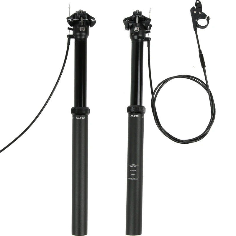 KIEVODE Bike Seatpost Dropper Remote Lever Kit - Universal Adjustable Control With Wrench, Cable, And End Cap For 22.2mm Mountain And Road Bicycle