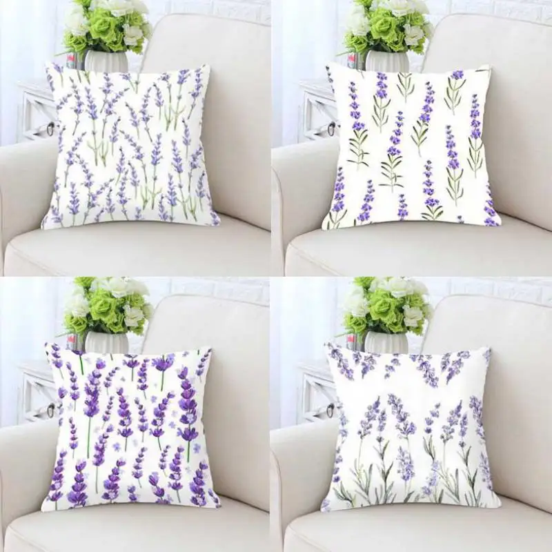 Living Room Decoration Lavender Pillow Garden Purple ...