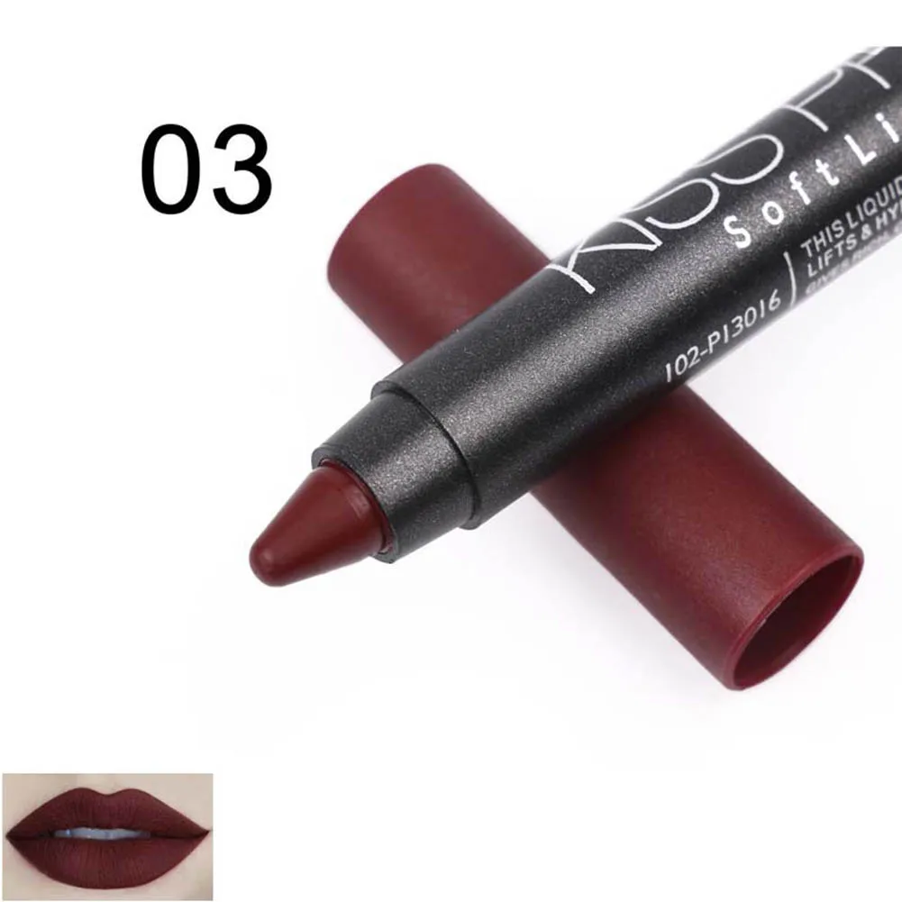 Matte Kissproof Lipstick Makeup Long Lasting Effect Powdery Matte Soft Lipsticks Cosmetic Tool - Color: Chocolate