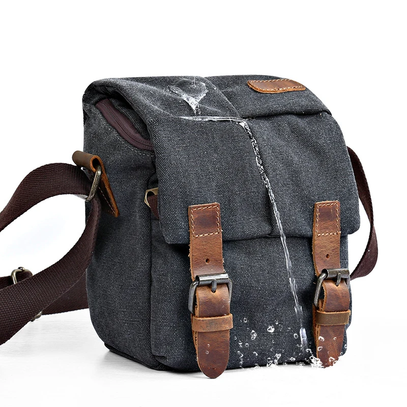 

Camera Messenger Bags Portable Handbag Outdoor Travel Waterproof Canvas Shoulder Bag with Shockproof Liner for Canon Sony Nikon