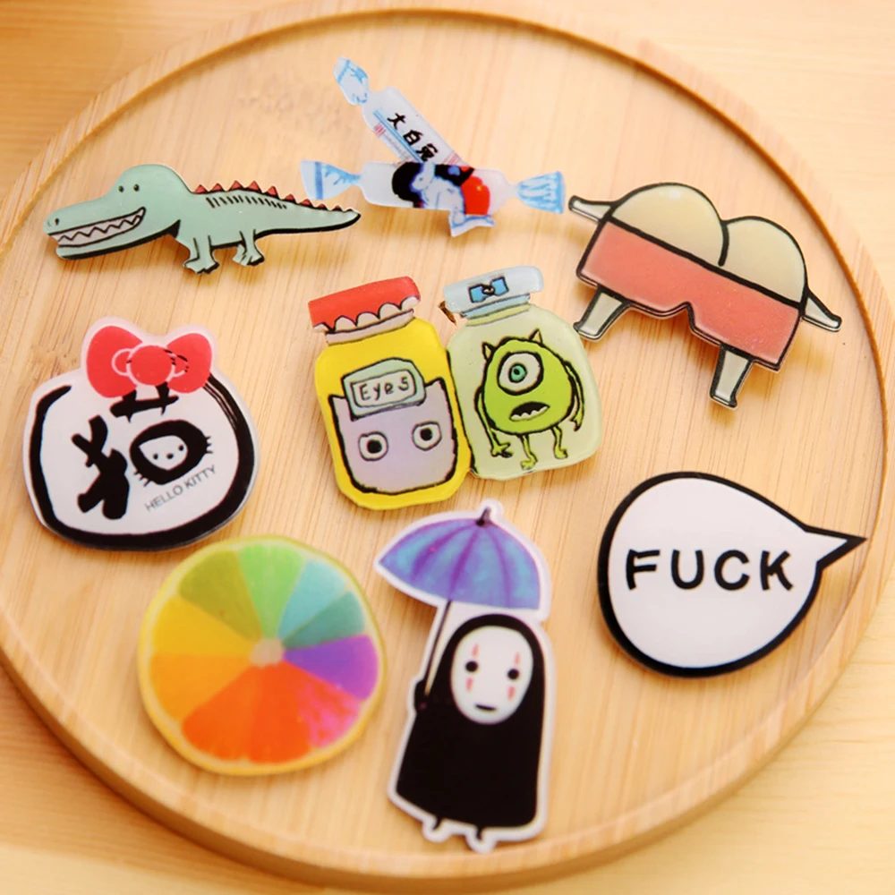 5 PCS Kartun Karakter Komik Hewan Bros Pin Enamel Lucu Ciuman