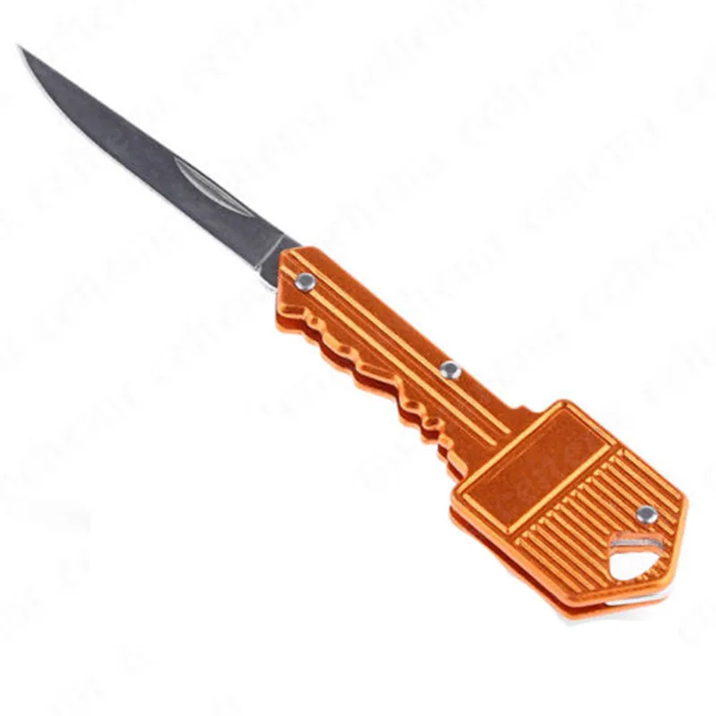 Keyring Ring Mini Key Knife Multi Fruit Blade Keychain Fold Pocket Box Package Camp Peeler Outdoor Letter Open peeling Survive - Цвет: Orange