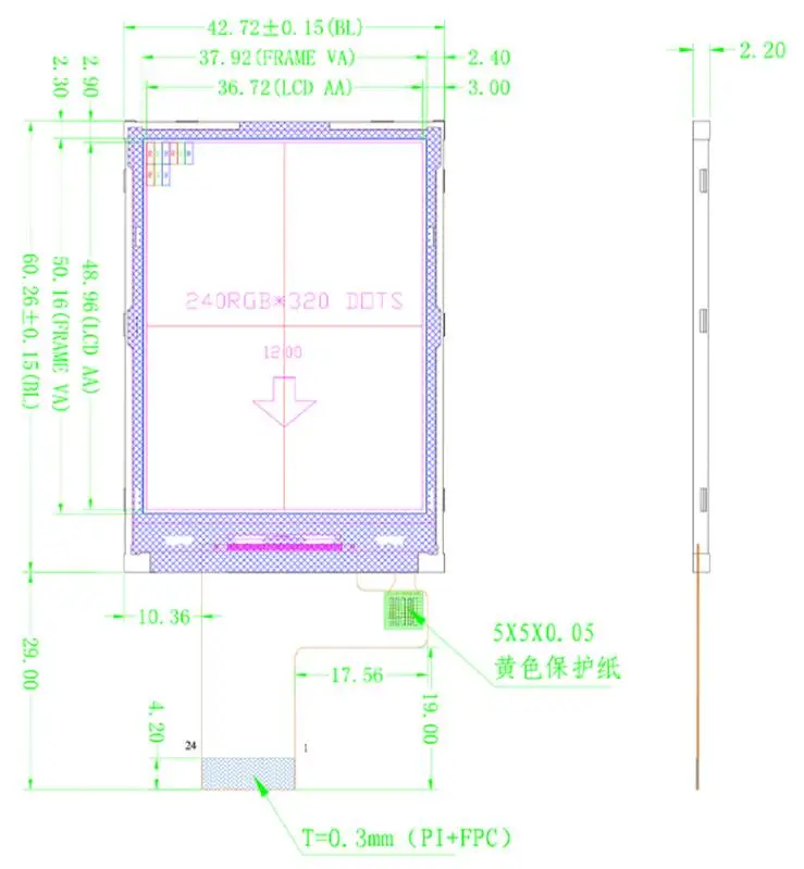 2,4 дюймов TFT ЖК-дисплей без сенсорной панели экран ILI9341 8080 MCU 8/16 бит 240x3(RGB) x320 24pin разъем параллельный соединитель