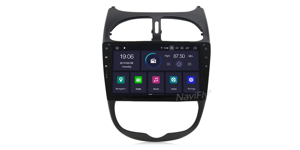 Best NaviFly GPS Navigation System Android9.0 Car DVD Player for Peugeot 206 2000-2016 Car Radio Stereo RDS BT 4G WiFi SWC free map 10