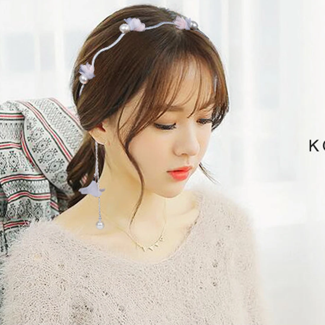 New Headwear earrings headband fabric tassel hairpin hair accessories