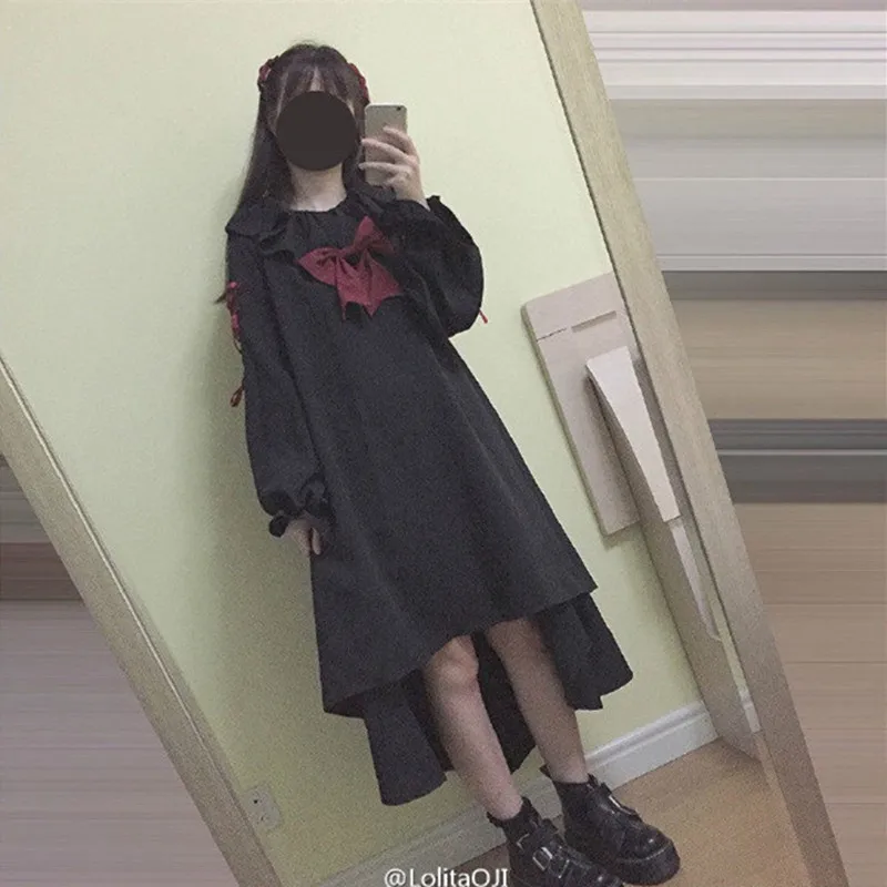 Кукольная кукла женское платье в стиле Лолиты Vestido платья с длинными рукавами