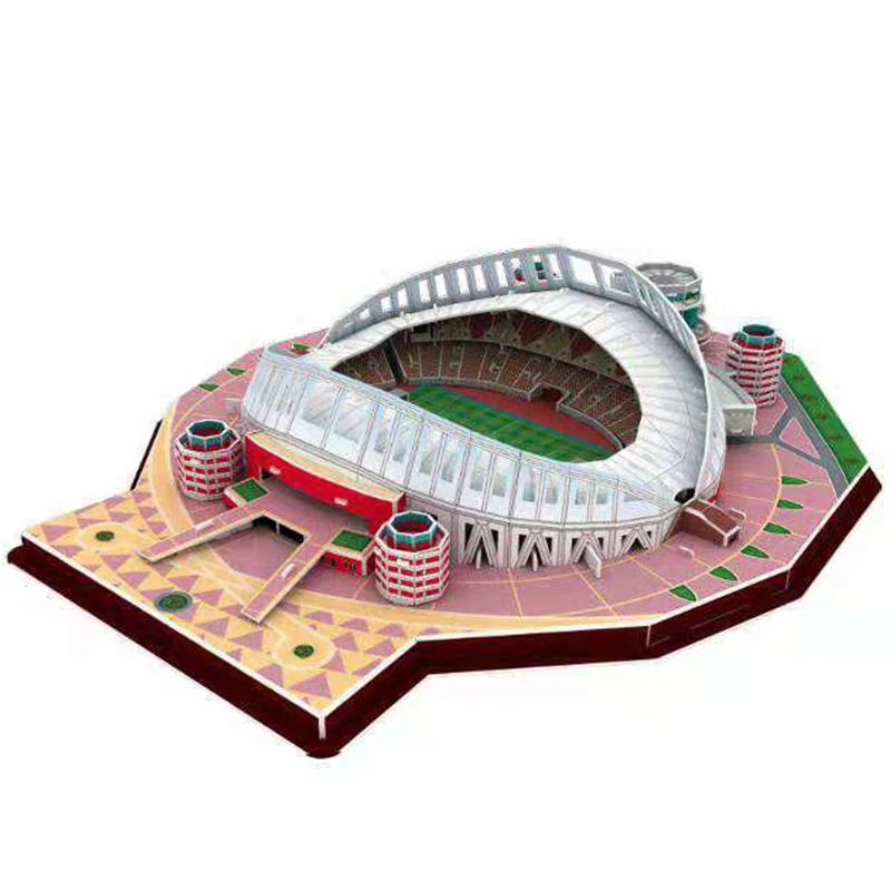 Классические 3D головоломки модели Доха город штат Катар футбольные игры стадионы мира DIY кирпичные игрушки масштабные наборы бумаги