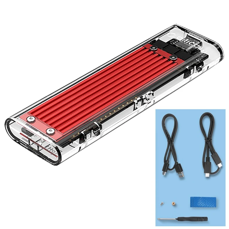  Orico Nvme m2 a tipo C Ssd carcasa M Key transparente externo Usb 31 Gen2 10Gbps soporte Uasp para 