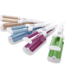 Горячая мини вода пульсация Керамический слой три волновая трубка голова рулоны пушистые волосы бигуди щипцы для завивки керамический ролик для полива