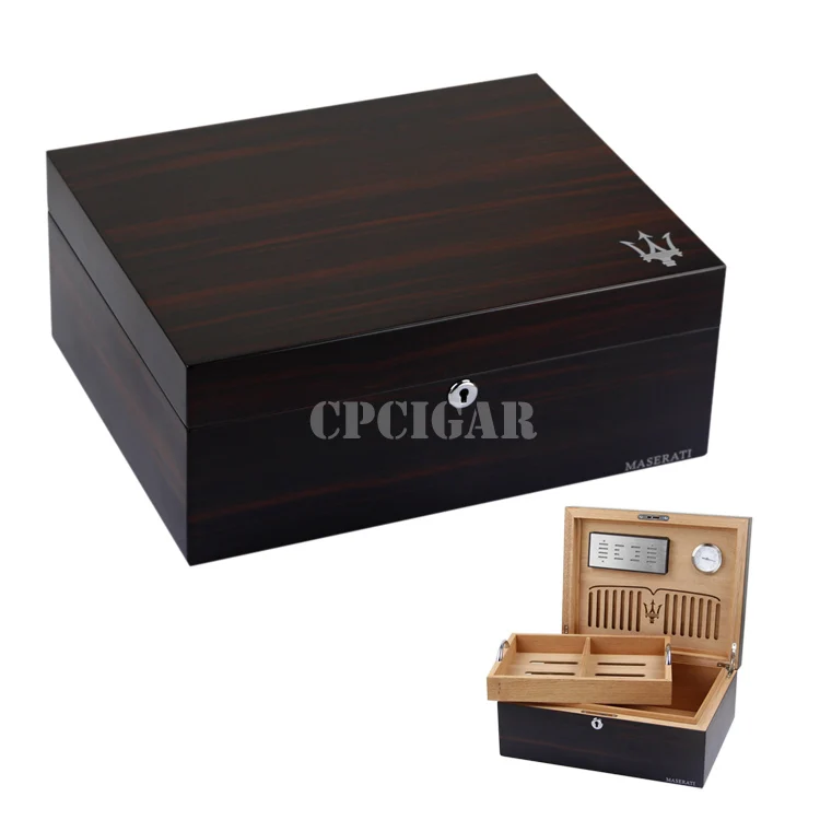 Luxury Solid Cedar Wood Lined Cigar Humidor Case Holder High end