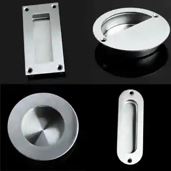 

Stainless Steel Door Handle Flush Recessed Pull Circular Oval Rectangular Drawer