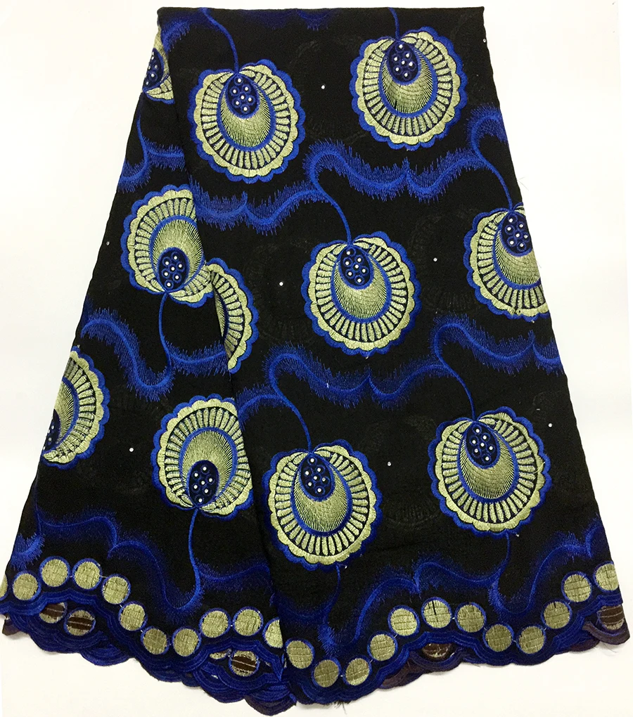

Free Shipping Fashion design African Swiss Voile Lace African Cotton Fabric High Quality Cheap With Stones For Women Party dress