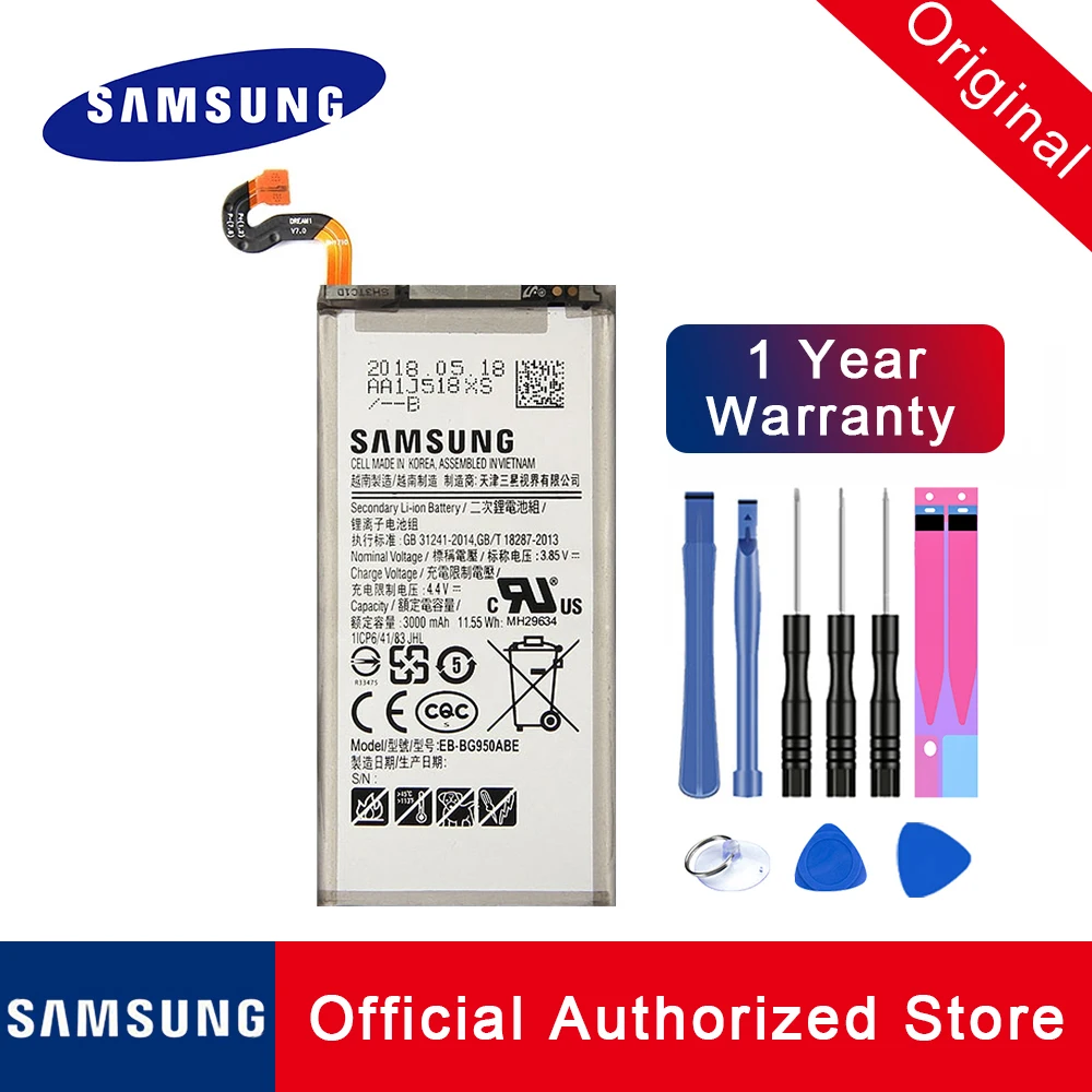 Online Für Samsung Galaxy S8 Original Batterie EB BG950ABE SM G9508 G9508 G9500 G950U Li Ion Ersatz Batteria akku 3000mAh Schnelles Schiff