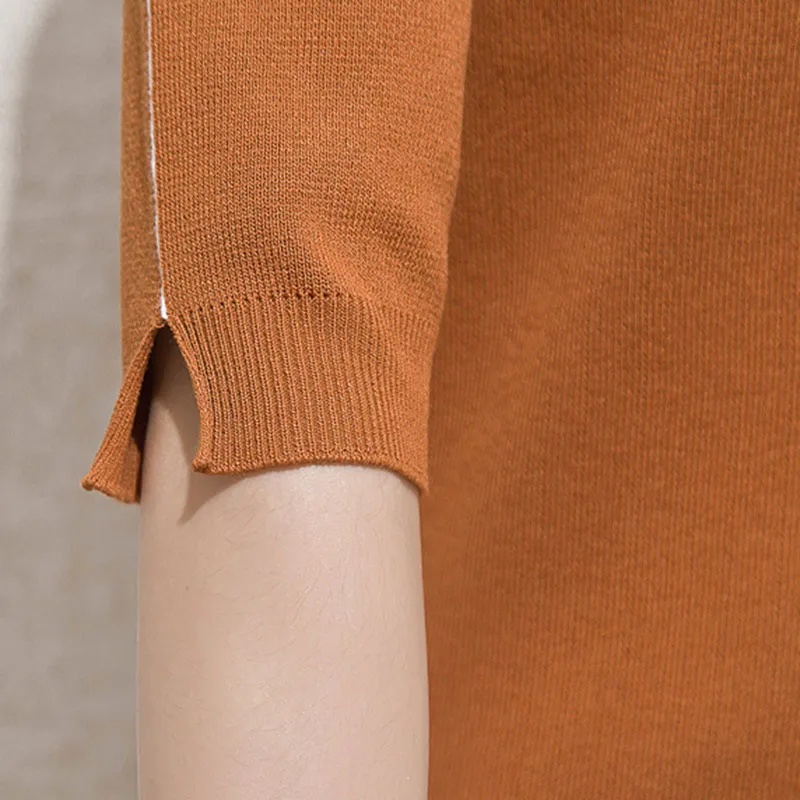 Pullover Sweater Woman 2018 Autumn New Arrival Knitted Sweaters Half Sleeve O-Neck Letter Female Sweater Pullover Pull Femme