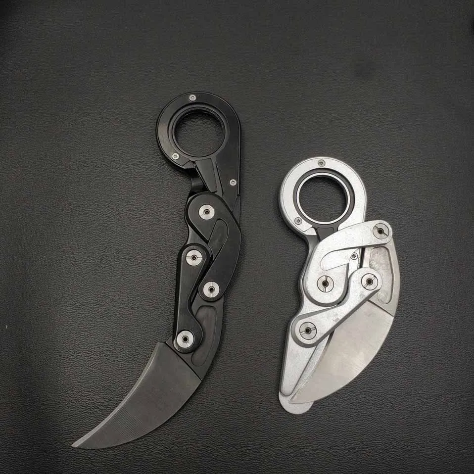 Cena Swayboo mechaniczny składany nóż Karambit CS GO pazur nóż survival pierścień nóż kieszonkowy przenośny klip narzędzia mini EDC narzędzia do pracy na zewnątrz
