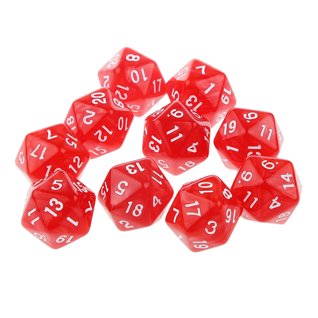 Высокое качество 10 шт. 20 сторонних игральных костей D20 игры D & D РГП Вечерние игры Кубики белые Развивающие детские игрушки