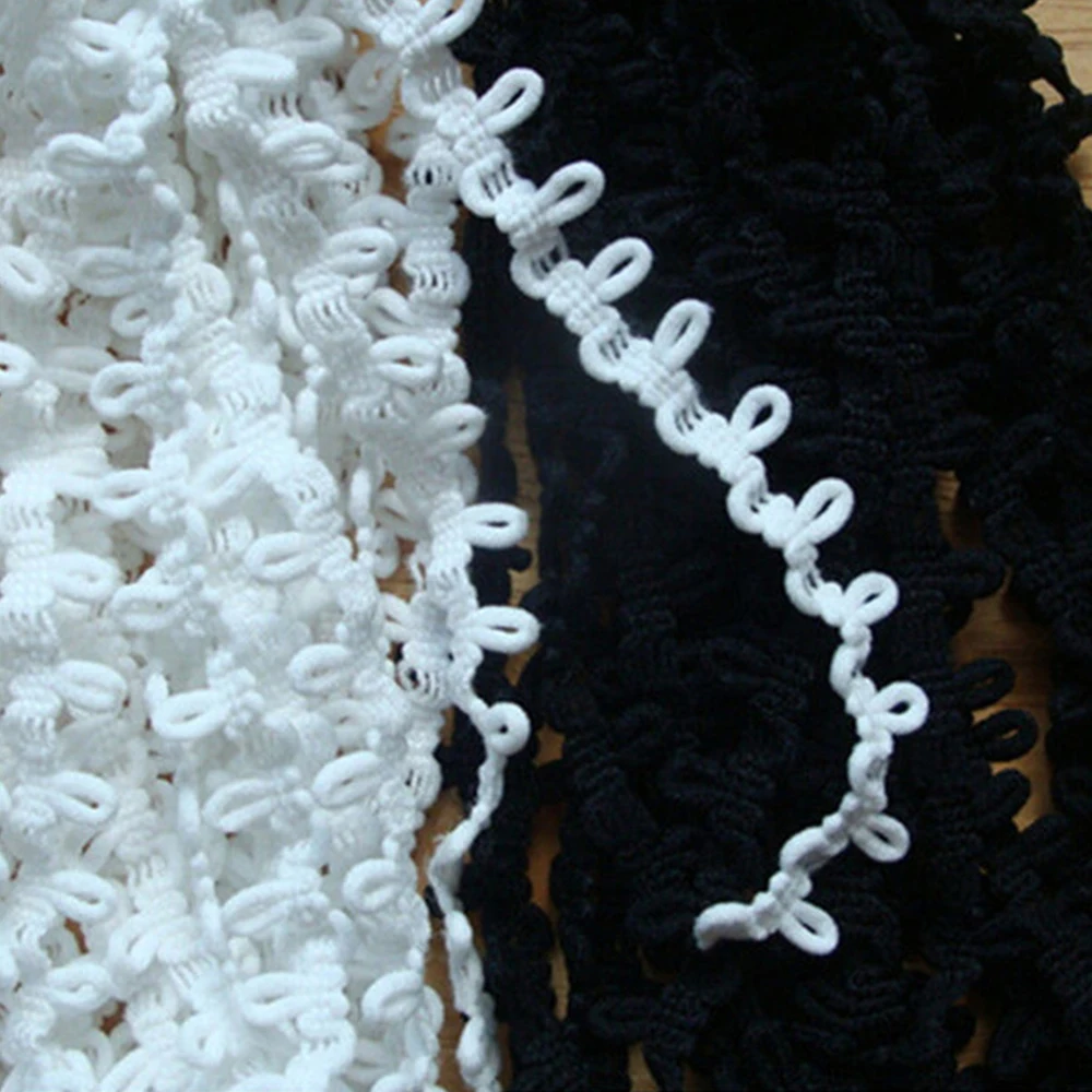 

5 Meter 15mm Loop Elastic Fabric Button Braid Cord Lace Edge Trim Ribbon Embroidered Applique Sewing Craft Wedding Dress Clothes